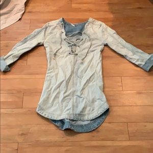Free People denim tunic XS